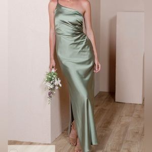 REVELRY JADE SATIN DRESS